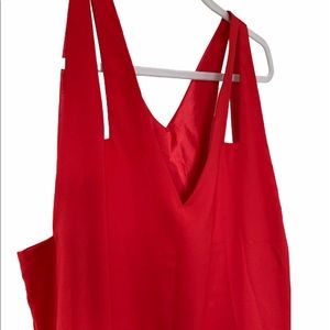 UO Red Shift V-Neck Cocktail Mini Dress